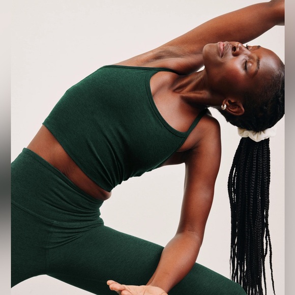 Beyond Yoga Spacedye Legging (XS) & Tank (S) Matching Set, Dk Spruce Gr Heather - Picture 2 of 9